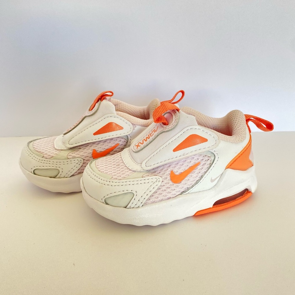 Nike White and Orange Air Max Sneakers Kids Shoes